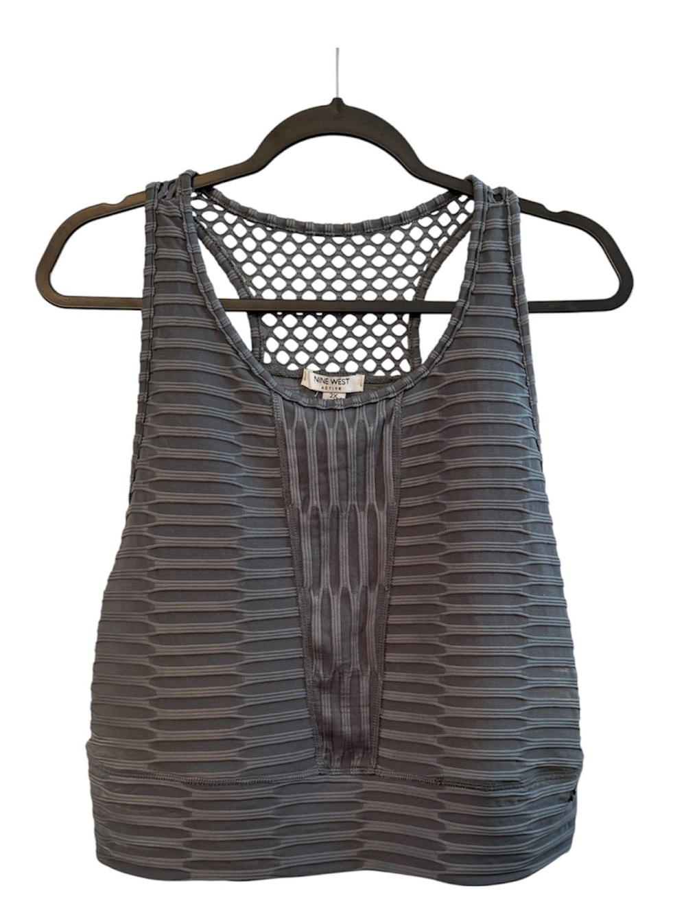 Nine West Gray Mesh-Back Sports Bra Tank